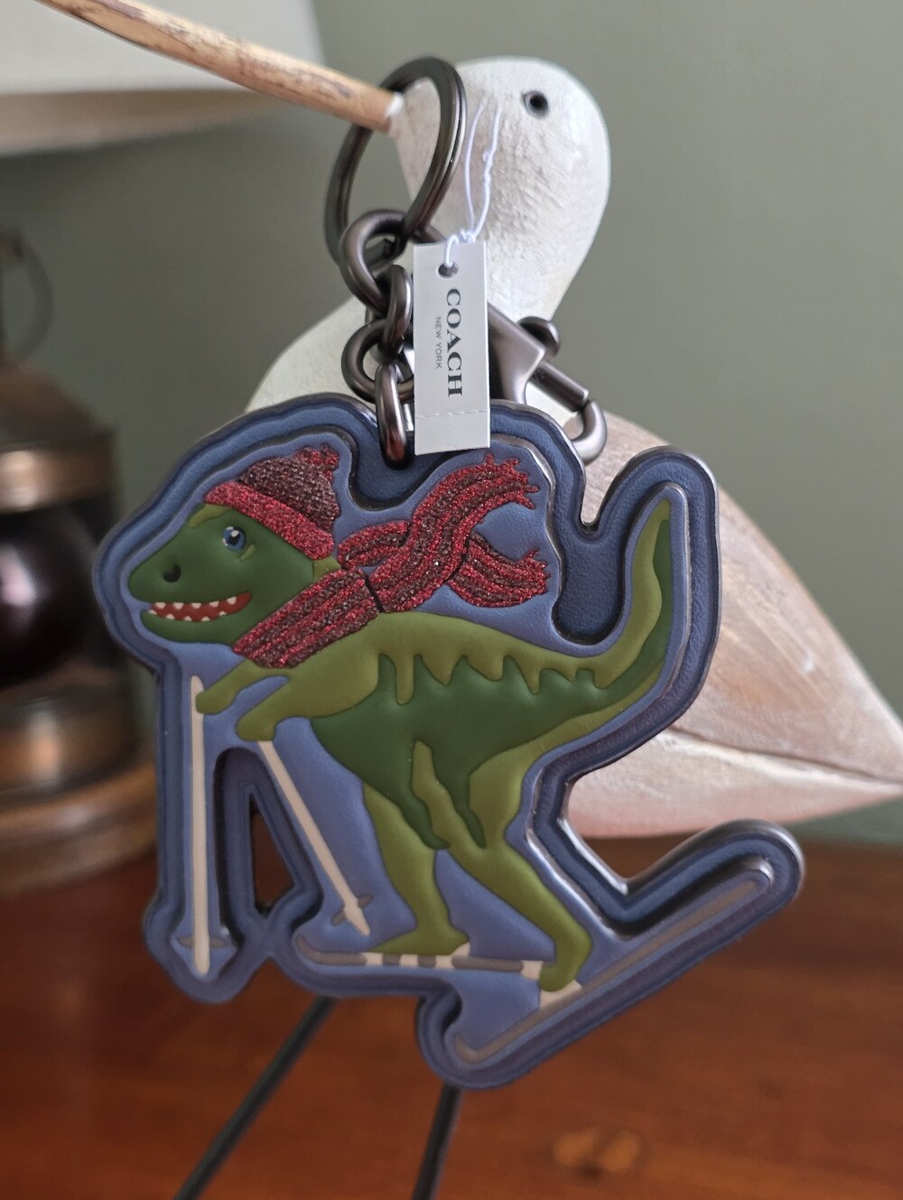 Coach 79763 Rexy Skiing Winter Leather Bag Charm Keychain NWT
